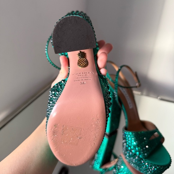 Like new AQUAZZURA Crystal-Embellished Sinner Platform Sandals 140 36 $2,395 - Picture 16 of 16